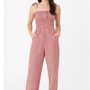 Sincerely Jules Red and White Gingham Jumpsuit